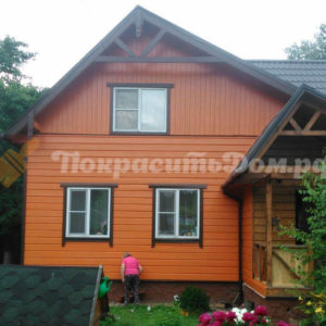 Покраска фасада дома и полная покраска беседки — фото 1