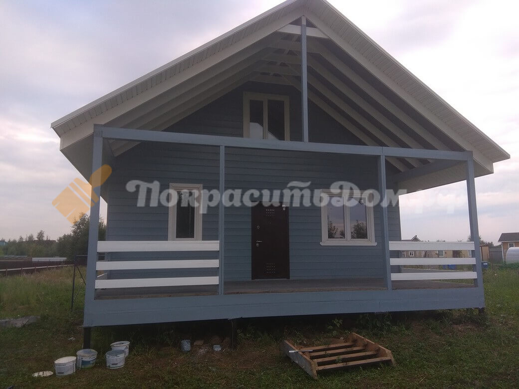 внешняя покраска дераянного дома, укрвной краской
