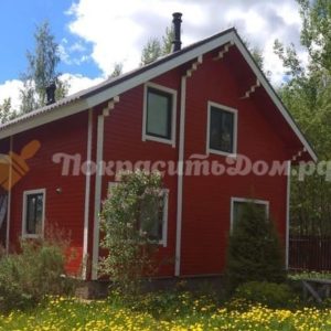 Обновление фасадной покраски дома из профилированного бруса, Солнечногорский рай. — фото 1