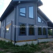 Высотная покраска дома из клееного бруса